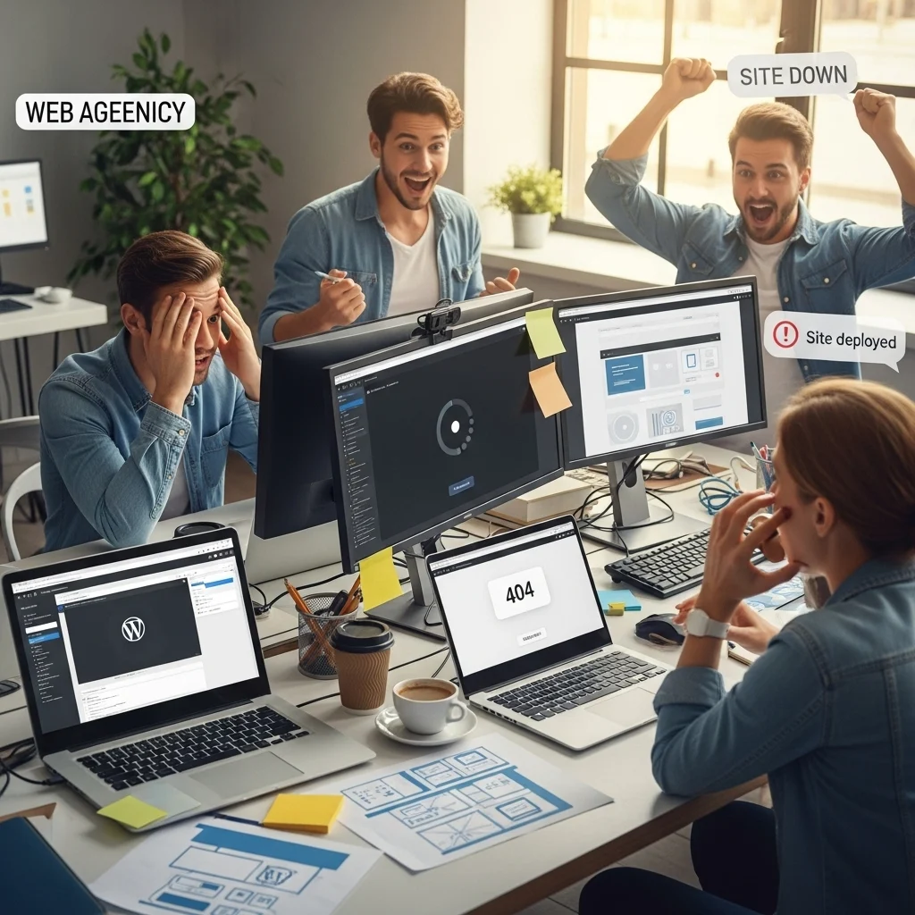 Gambaran fitur khusus website seperti form kontak, galeri, sistem pembayaran online, serta ikon keamanan dan SEO, menggambarkan fungsi penting dan investasi dalam pengembangan website.