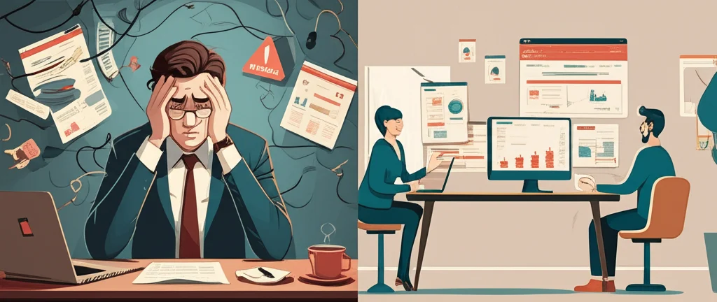 Pemilik bisnis stress vs pemilik bisnis chill karena pakai jasa kelola website