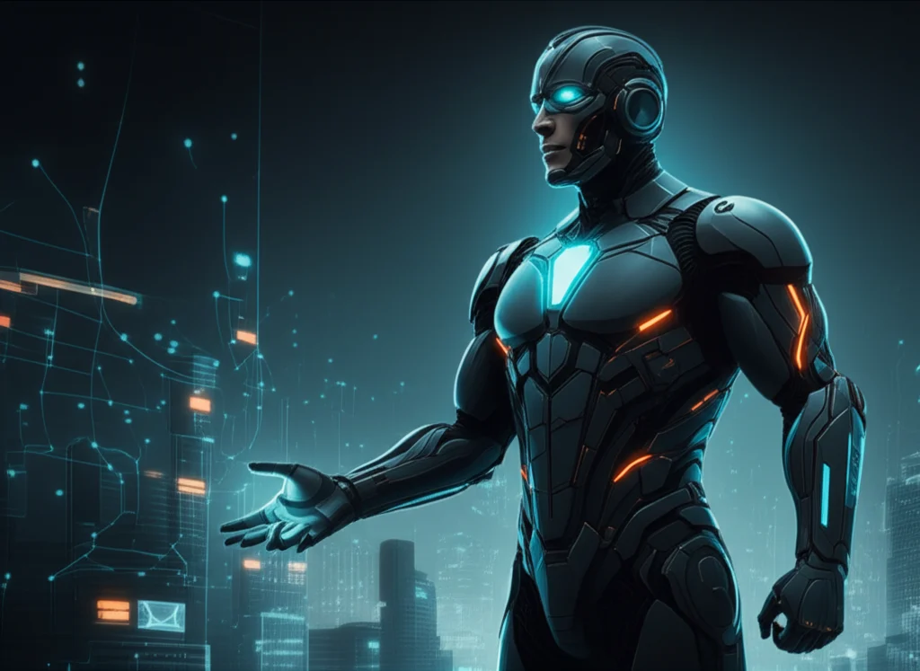 Illustration of a superhero representing a professional website service helping a business succeed in the digital world