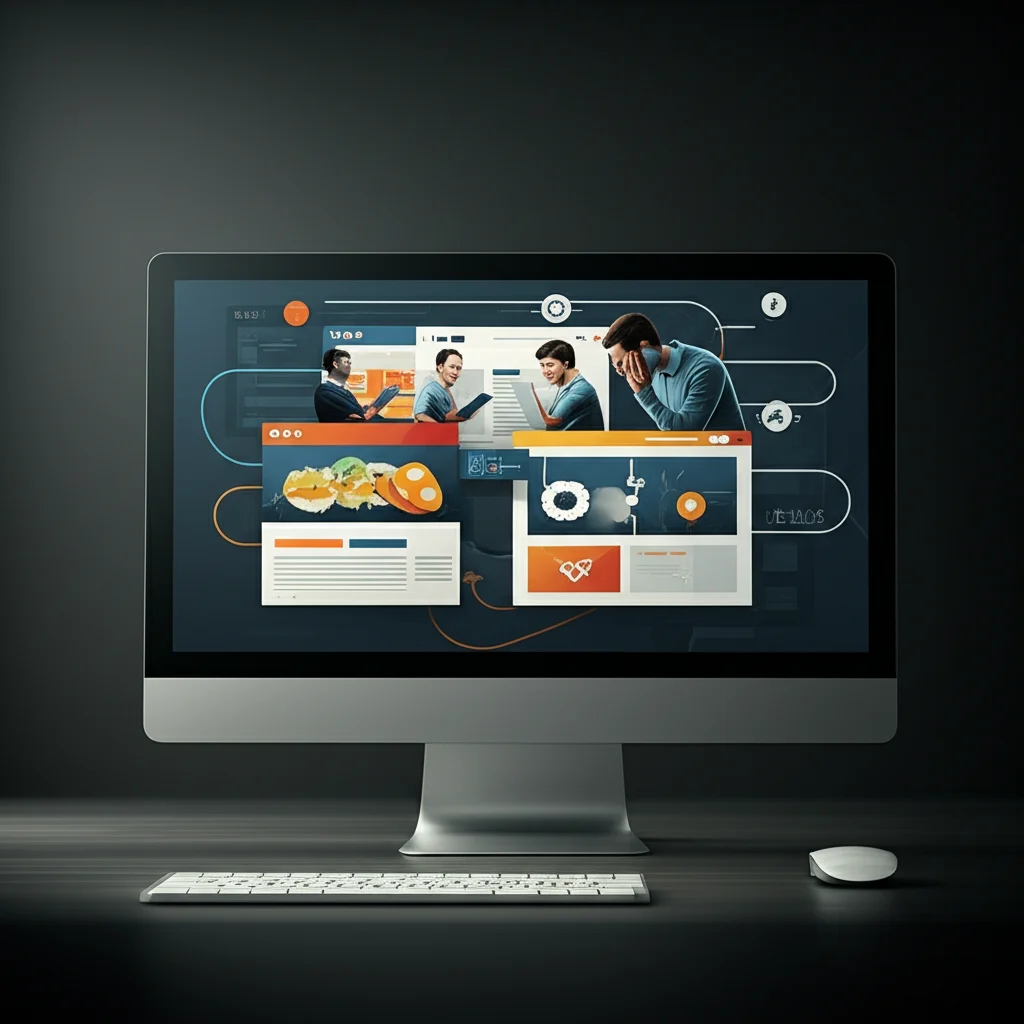 Graphic showing potential risks of cheap website services, such as limited design options, minimal support, upgrade difficulties, and SEO challenges.