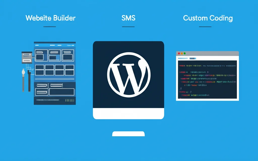 Perbandingan platform website builder, CMS, dan custom development.