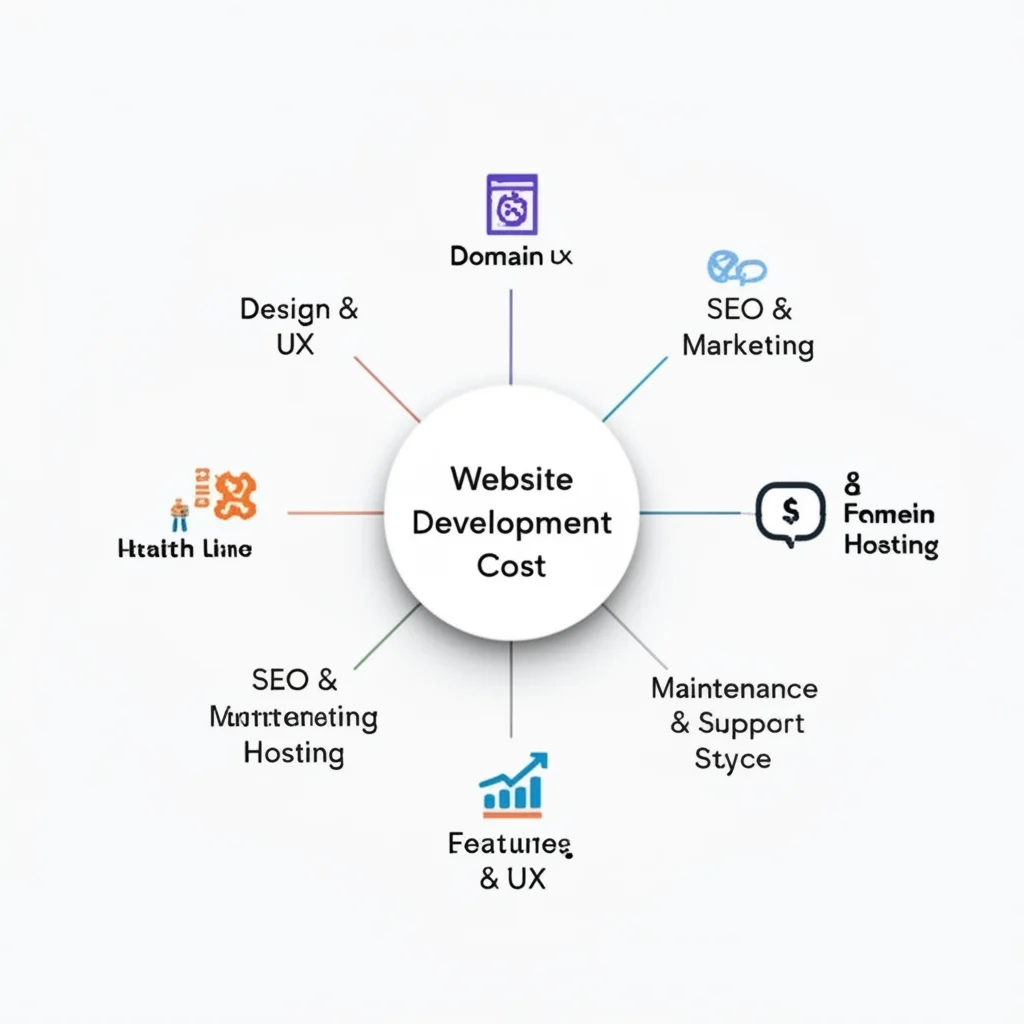 Faktor biaya pembuatan website: desain, fitur, domain, SEO, dan perawatan.
