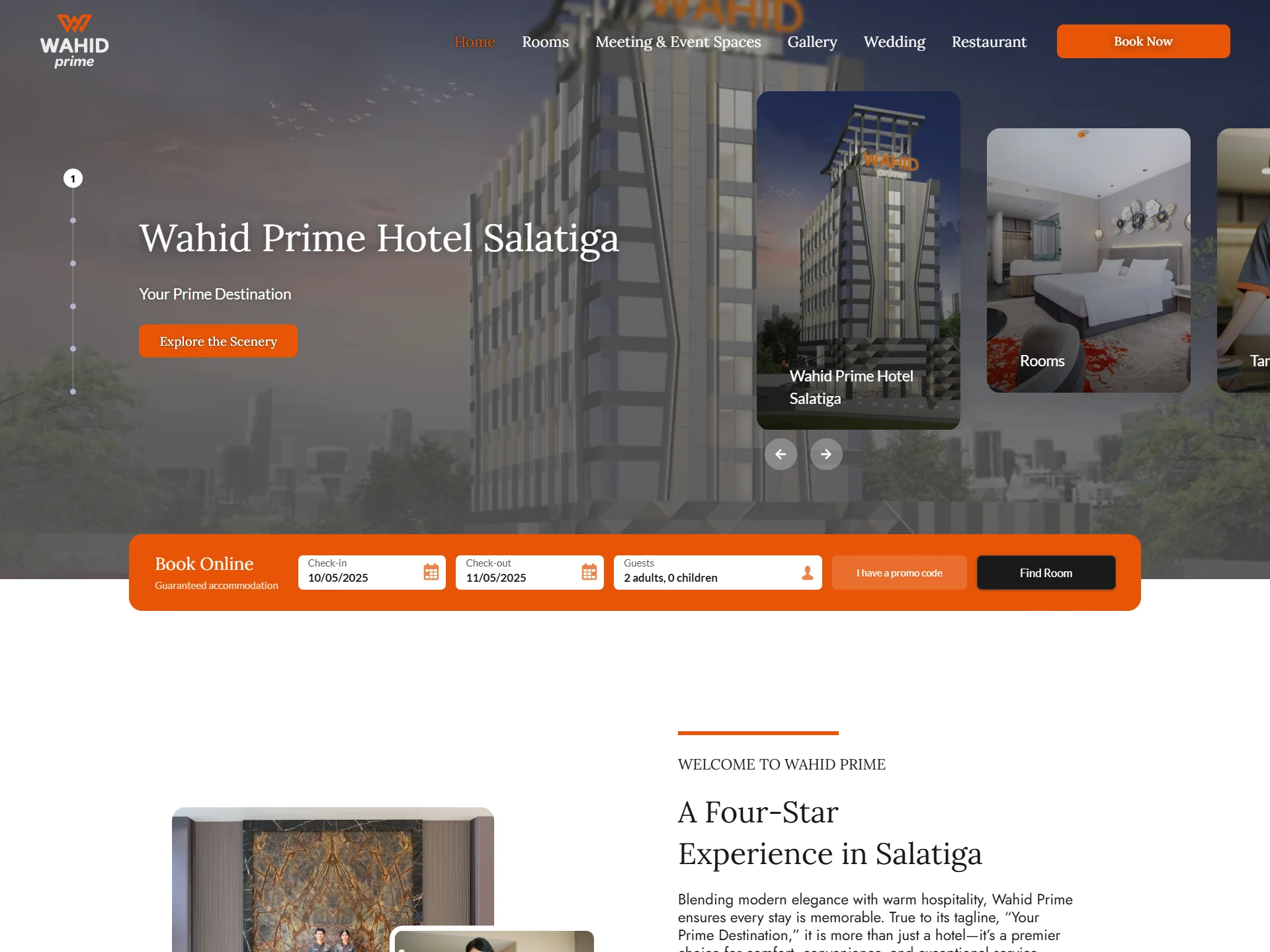 Preview Web Wahid Prime Salatiga Hotel